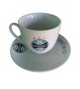 Jogo Com 2 Xícaras De Porcelana  e 2 pires  90 ml - Grêmio